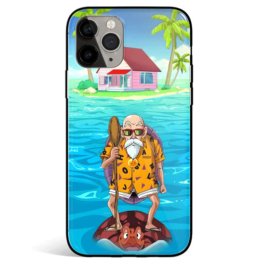 Dragon Ball Master Roshi And The Kame Home Tempered Glass Soft Silicone iPhone Case-Phone Case-Monkey Ninja-iPhone 17-Glass Case-Monkey Ninja