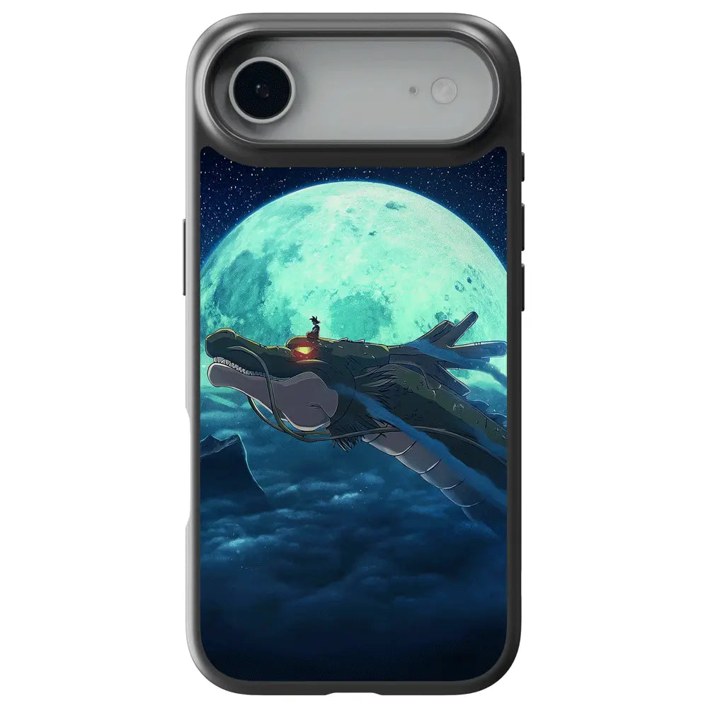 Dragon Ball Moon Flight Tempered Glass Soft Silicone iPhone Case-Phone Case-Monkey Ninja-iPhone 17-Glass Case-Monkey Ninja