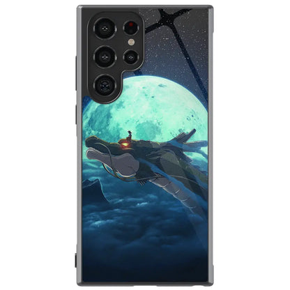 Dragon Ball Moon Flight Tempered Glass Tough Samsung Phone Case-Phone Case-Monkey Ninja-Galaxy S25-Glass Case-Monkey Ninja