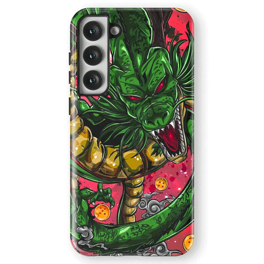 Dragon Ball Shenron Tempered Glass Tough Samsung Phone Case-Phone Case-Monkey Ninja-Galaxy S25-Tough Case-Monkey Ninja
