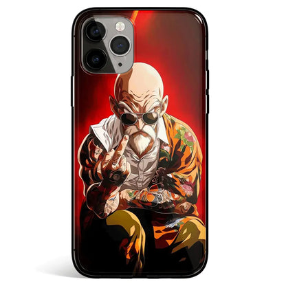 Dragon Ball Street Style Master Roshi Tempered Glass Soft Silicone iPhone Case-Phone Case-Monkey Ninja-iPhone 17-Glass Case-Monkey Ninja