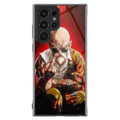 Dragon Ball Street Style Master Roshi Tempered Glass Tough Samsung Phone Case-Phone Case-Monkey Ninja-Galaxy S25-Glass Case-Monkey Ninja