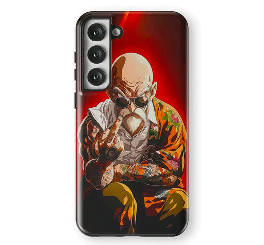 Dragon Ball Street Style Master Roshi Tempered Glass Tough Samsung Phone Case-Phone Case-Monkey Ninja-Galaxy S25-Tough Case-Monkey Ninja