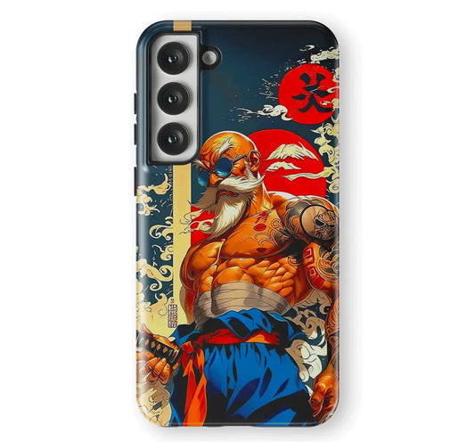 Dragon Ball Street Style Master Roshi Tempered Glass Tough Samsung Phone Case-Phone Case-Monkey Ninja-Galaxy S25-Tough Case-Monkey Ninja