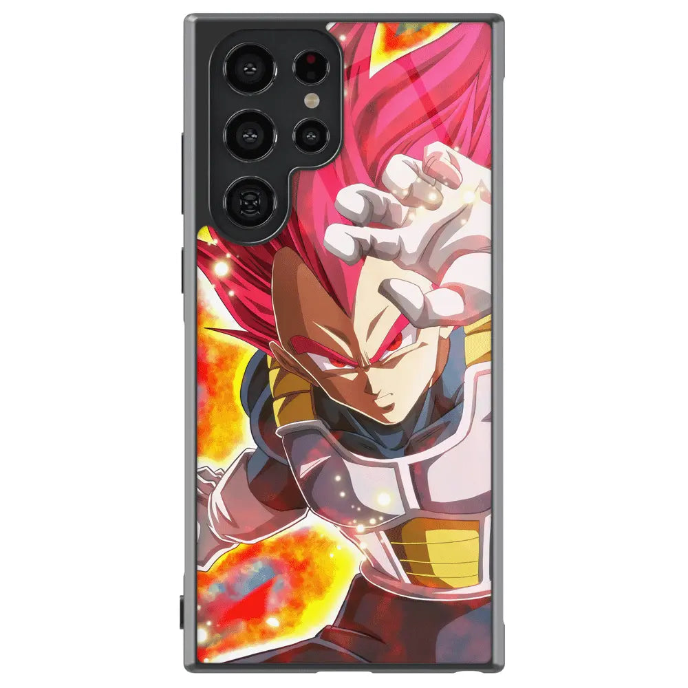 Dragon Ball Vegeta SSJ Tempered Glass Tough Samsung Case-Phone Case-Monkey Ninja-Galaxy S25-Glass Case-Monkey Ninja