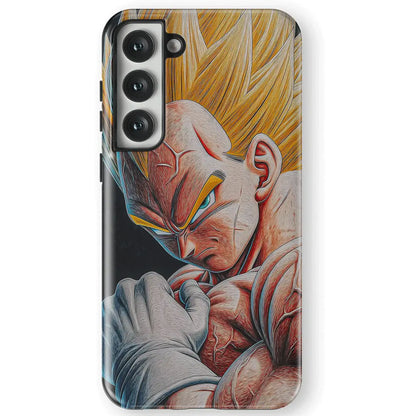 Dragon Ball Vegeta Super Saiyan Power Tempered Glass Tough Samsung Phone Case-Phone Case-Monkey Ninja-Galaxy S25-Glass Case-Monkey Ninja