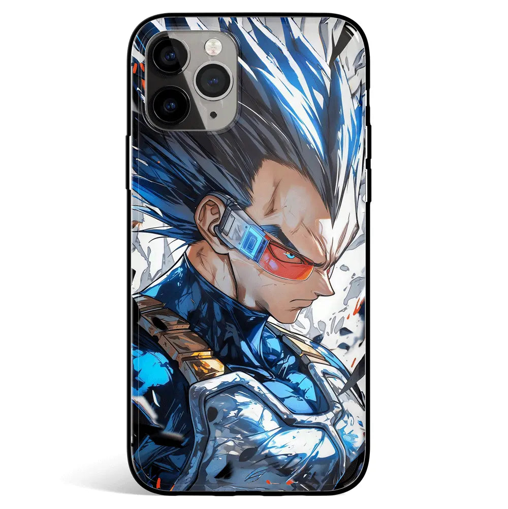 Dragon Ball Vegeta Tempered Glass Soft Silicone iPhone Case-Phone Case-Monkey Ninja-iPhone 17-Glass Case-Monkey Ninja