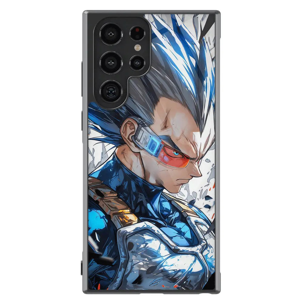 Dragon Ball Vegeta Tempered Glass Tough Samsung Phone Case-Phone Case-Monkey Ninja-Galaxy S25-Glass Case-Monkey Ninja