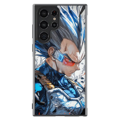 Dragon Ball Vegeta Tempered Glass Tough Samsung Phone Case-Phone Case-Monkey Ninja-Galaxy S25-Glass Case-Monkey Ninja