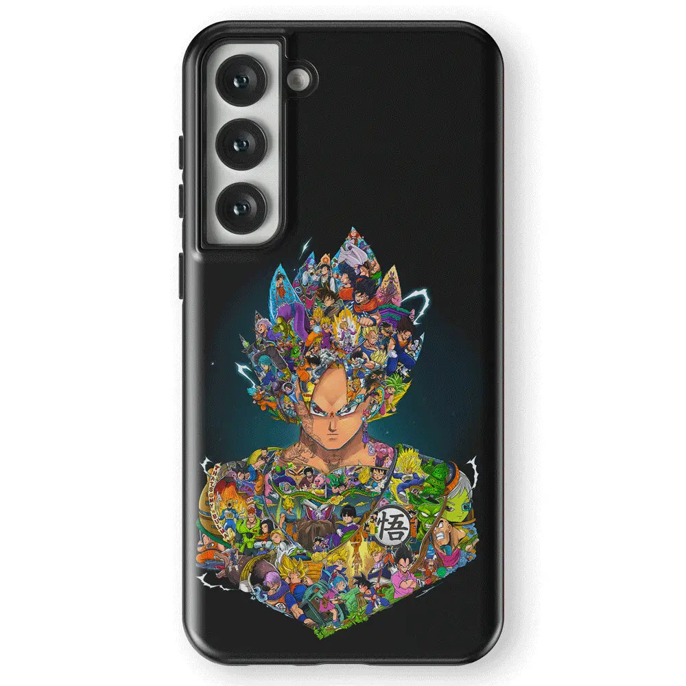 Dragon Ball Whole Life of Goku Samsung Tempered Glass Tough Phone Case-Phone Case-Monkey Ninja-Galaxy S25-Tough Case-Monkey Ninja
