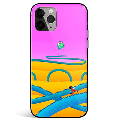 Dragon Goku Running to the King Kai Planet Tempered Glass Soft Silicone iPhone Case-Phone Case-Monkey Ninja-iPhone 17-Glass Case-Monkey Ninja