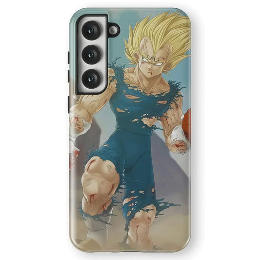 Dragon Super Saiya Vegeta Samsung Tempered Glass Tough Phone Case-Phone Case-Monkey Ninja-Galaxy S25-Tough Case-Monkey Ninja