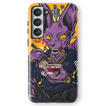 Fanart Stylish Beerus Tempered Glass Tough Samsung Phone Case-Phone Case-Monkey Ninja-Galaxy S25-Tough Case-Monkey Ninja