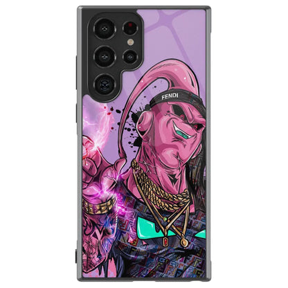 Fanart Stylish Buu Tempered Glass Tough Samsung Phone Case-Phone Case-Monkey Ninja-Galaxy S25-Glass Case-Monkey Ninja