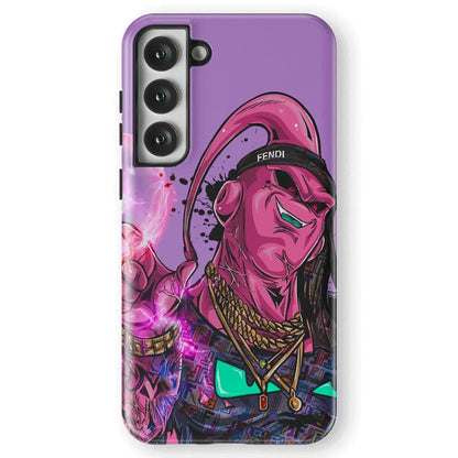 Fanart Stylish Buu Tempered Glass Tough Samsung Phone Case-Phone Case-Monkey Ninja-Galaxy S25-Tough Case-Monkey Ninja