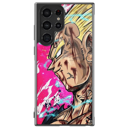 Fanart Stylish Vegeta Tempered Glass Tough Samsung Case-Phone Case-Monkey Ninja-Galaxy S25-Glass Case-Monkey Ninja