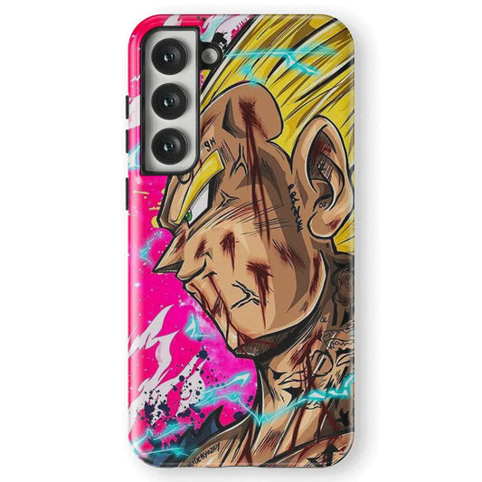 Fanart Stylish Vegeta Tempered Glass Tough Samsung Case-Phone Case-Monkey Ninja-Galaxy S25-Tough Case-Monkey Ninja
