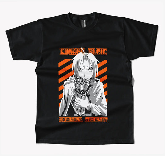 Fullmetal Alchemist Edward Anime T Shirt-T-Shirt-Monkeyninja-S-Black-Monkey Ninja