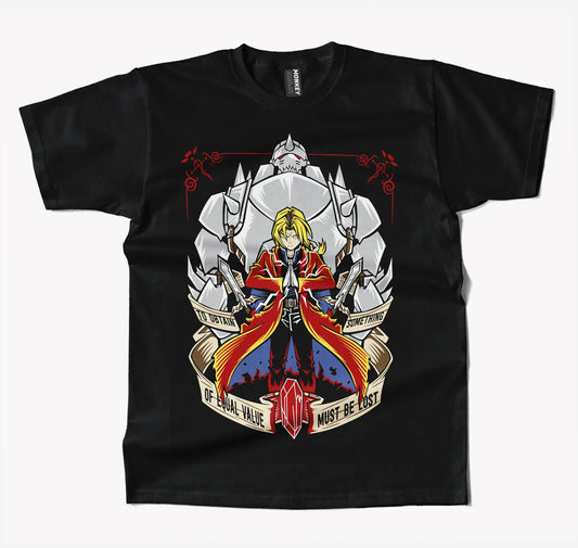 Fullmetal Alchemist Obtain and Lost Anime T Shirt-T-Shirt-Monkeyninja-S-Black-Monkey Ninja