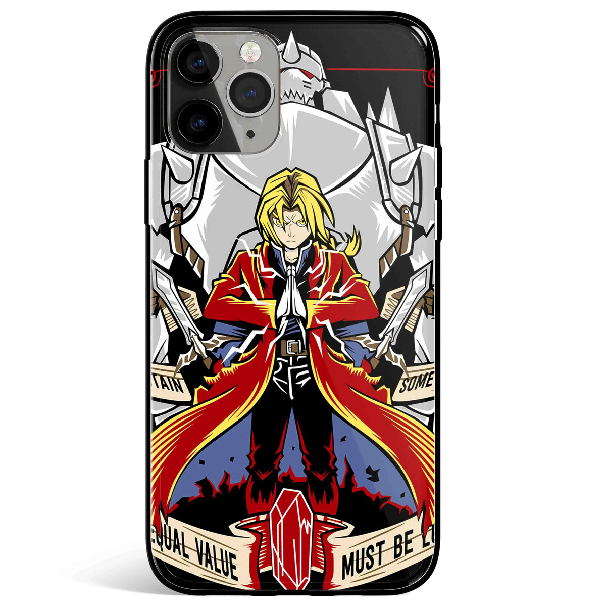 Fullmetal Alchemist Obtain and Lost Tempered Glass Soft Silicone iPhon ...