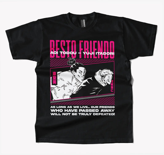 Jujutsu Kaisen Best Freind Anime T Shirt-T-Shirt-Monkeyninja-S-Black-Monkey Ninja