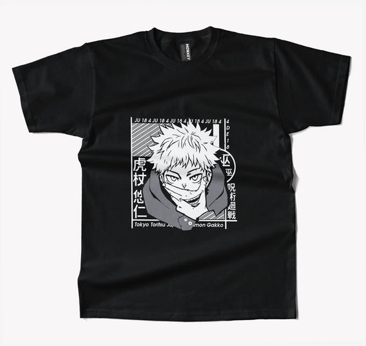 Jujutsu Kaisen Black Anime T Shirt-T-Shirt-Monkeyninja-S-Black-Monkey Ninja