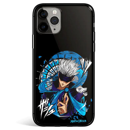 Jujutsu Kaisen Gojo Blue Glass Soft Silicone iPhone Case-Phone Case-Monkey Ninja-iPhone 17-Glass Case-Monkey Ninja
