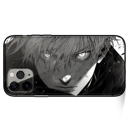 Jujutsu Kaisen Gojo Come Back Tempered Glass Soft Silicone iPhone Case-Phone Case-Monkey Ninja-iPhone 17-Glass Case-Monkey Ninja