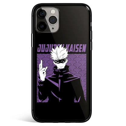 Jujutsu Kaisen Gojo Purple Tempered Glass Soft Silicone iPhone Case-Phone Case-Monkey Ninja-iPhone 17-Glass Case-Monkey Ninja