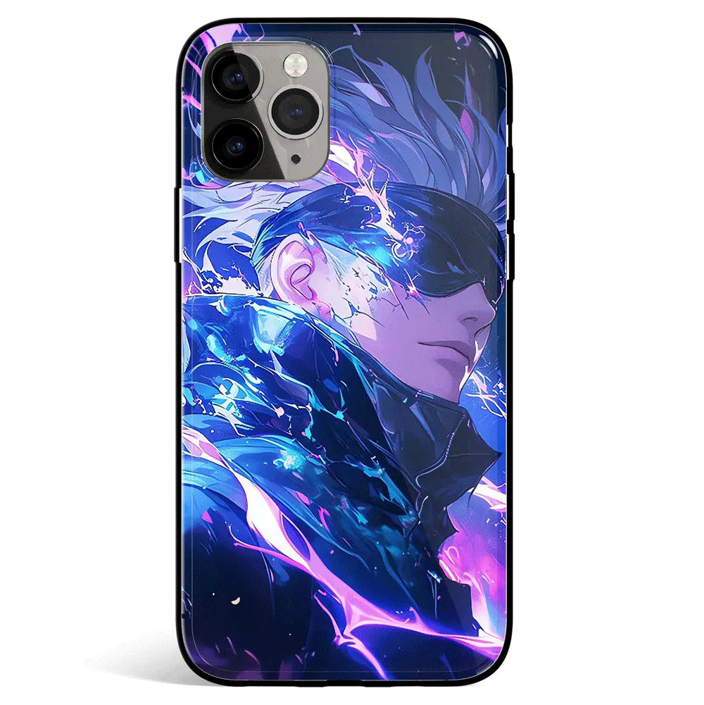 Jujutsu Kaisen Gojo Tempered Glass Soft Silicone iPhone Case-Phone Case-Monkey Ninja-iPhone 17-Glass Case-Monkey Ninja
