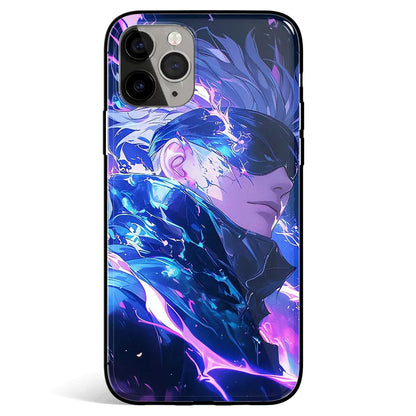 Jujutsu Kaisen Gojo Tempered Glass Soft Silicone iPhone Case-Phone Case-Monkey Ninja-iPhone 17-Glass Case-Monkey Ninja
