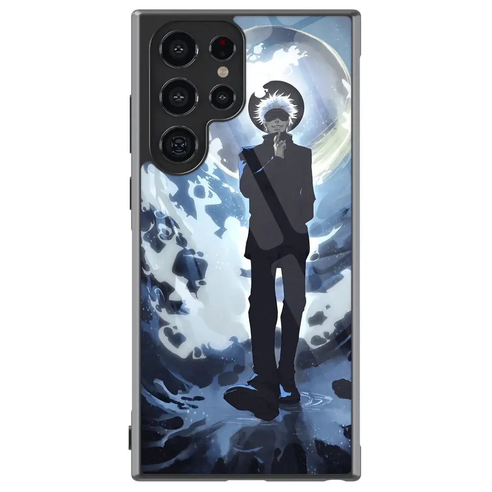Jujutsu Kaisen Gojo Tempered Glass Tough Samsung Galaxy Phone Case-Phone Case-Monkey Ninja-Galaxy S25-Glass Case-Monkey Ninja