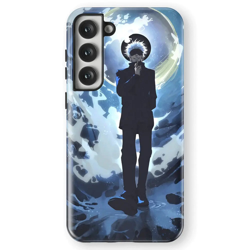 Jujutsu Kaisen Gojo Tempered Glass Tough Samsung Galaxy Phone Case-Phone Case-Monkey Ninja-Galaxy S25-Tough Case-Monkey Ninja
