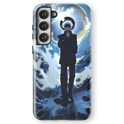 Jujutsu Kaisen Gojo Tempered Glass Tough Samsung Galaxy Phone Case-Phone Case-Monkey Ninja-Galaxy S25-Tough Case-Monkey Ninja