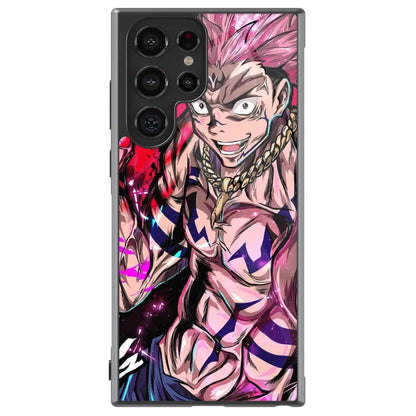 Jujutsu Kaisen Pop Style Fanart Tempered Glass Tough Samsung Phone Case-Phone Case-Monkey Ninja-Galaxy S25-Glass Case-Monkey Ninja