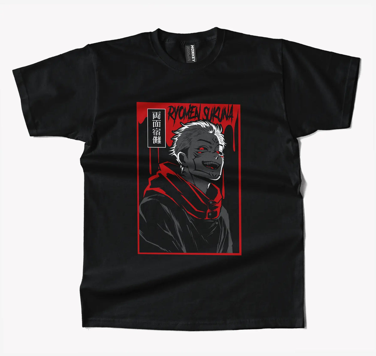 Jujutsu Kaisen Red Anime T Shirt-T-Shirt-Monkeyninja-S-Black-Monkey Ninja