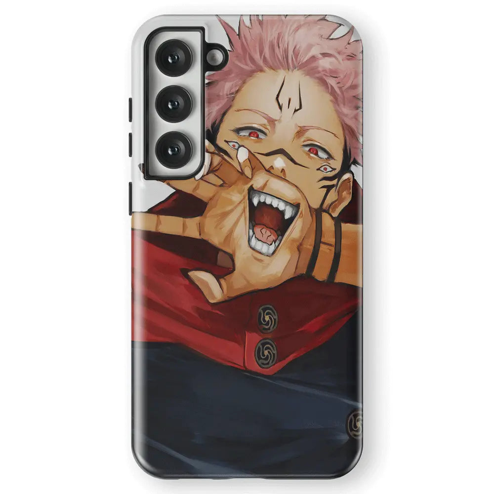 Jujutsu Kaisen Sukuna Mouth Tempered Glass Tough Samsung Phone Case-Phone Case-Monkey Ninja-Galaxy S25-Tough Case-Monkey Ninja