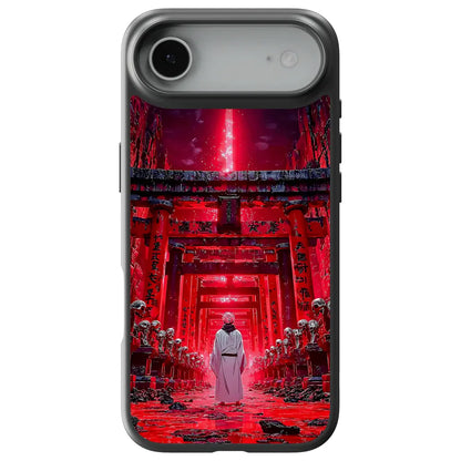 Jujutsu Kaisen Sukuna Samurai Torii Gate Walk Tempered Glass Soft Silicone iPhone Case-Phone Case-Monkey Ninja-iPhone 17-Glass Case-Monkey Ninja