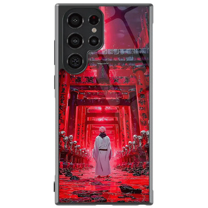 Jujutsu Kaisen Sukuna Samurai Torii Gate Walk Tempered Glass Tough Samsung Phone Case-Phone Case-Monkey Ninja-Galaxy S25-Glass Case-Monkey Ninja