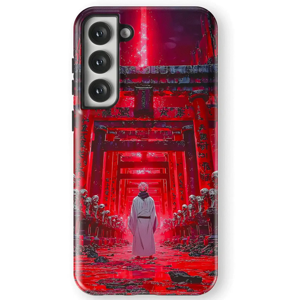 Jujutsu Kaisen Sukuna Samurai Torii Gate Walk Tempered Glass Tough Samsung Phone Case-Phone Case-Monkey Ninja-Galaxy S25-Glass Case-Monkey Ninja