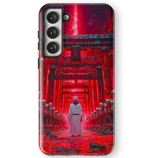 Jujutsu Kaisen Sukuna Samurai Torii Gate Walk Tempered Glass Tough Samsung Phone Case-Phone Case-Monkey Ninja-Galaxy S25-Glass Case-Monkey Ninja
