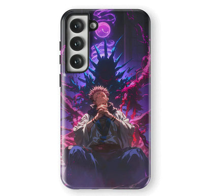 Jujutsu Kaisen Sukuna Tempered Glass Tough Samsung Phone Case-Phone Case-Monkey Ninja-Galaxy S25-Tough Case-Monkey Ninja