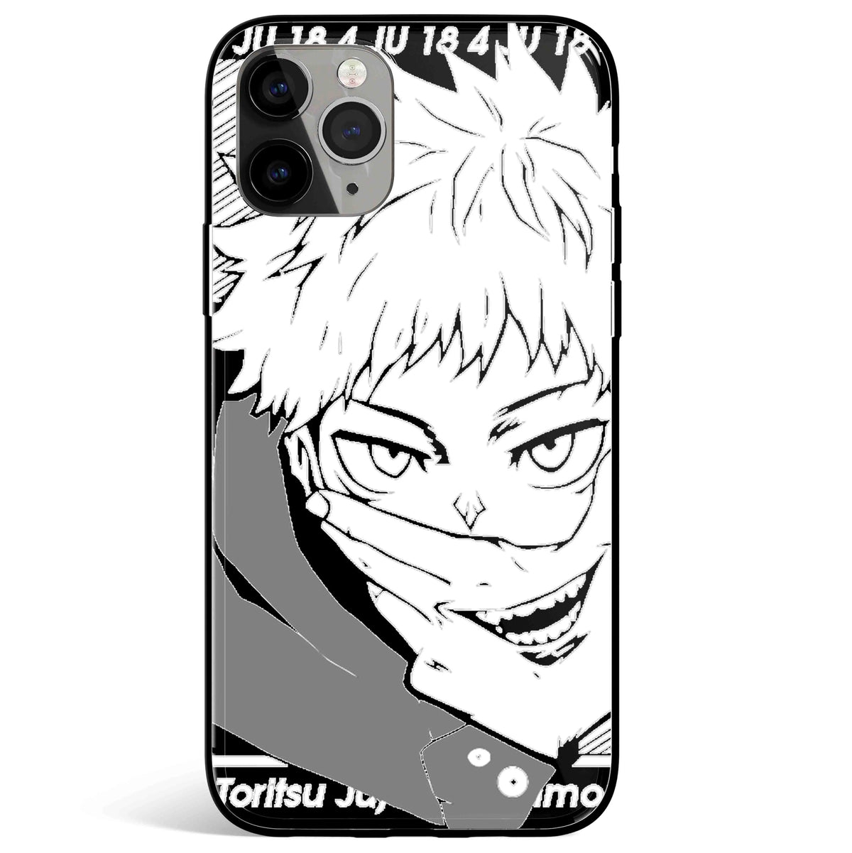 Jujutsu Kaisen Yuji Itadori Tempered Glass Soft Silicone iPhone Case-Phone Case-Monkey Ninja-iPhone 17-Glass Case-Monkey Ninja