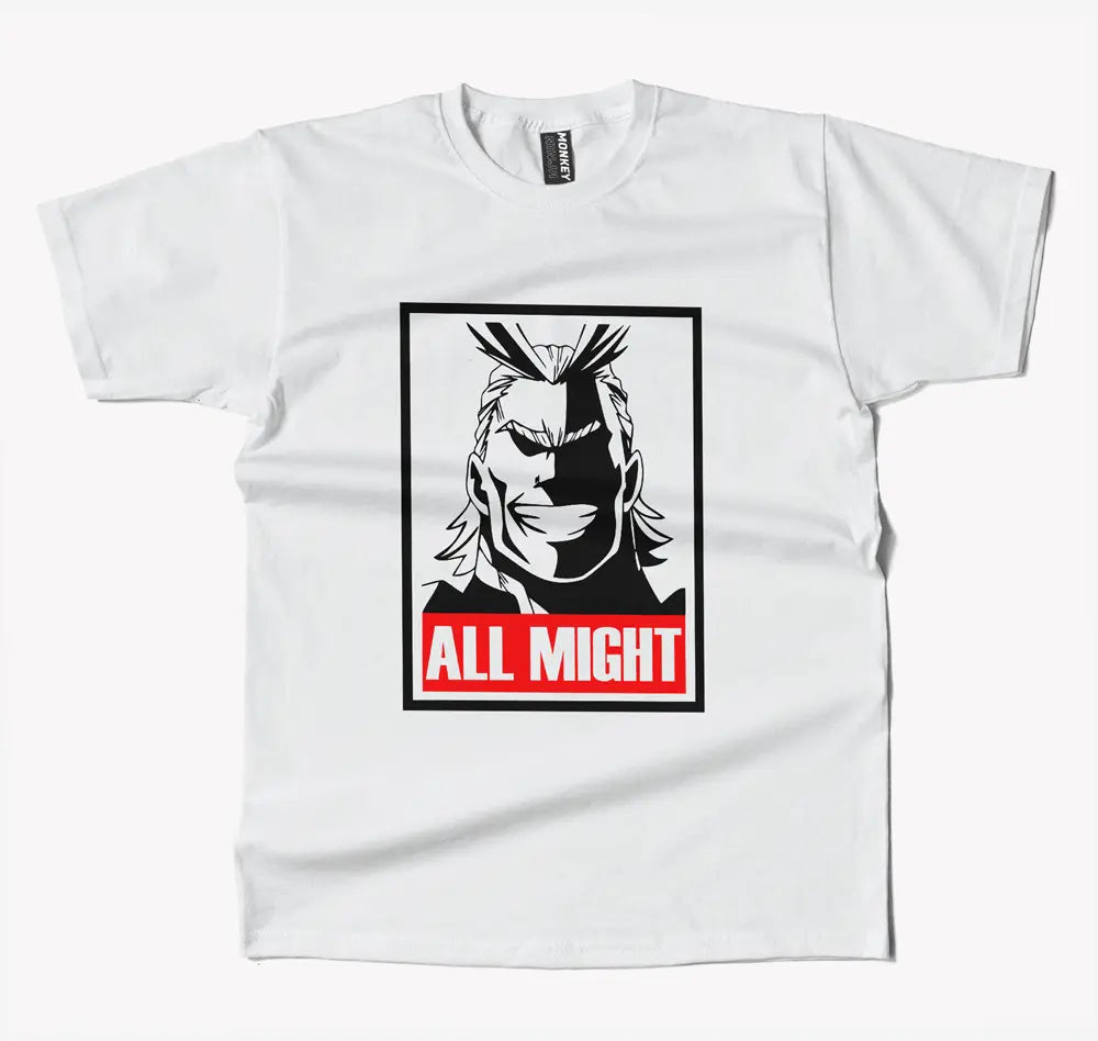 My Hero Academia All Might Anime T Shirt-T-Shirt-Monkeyninja-S-White-Monkey Ninja