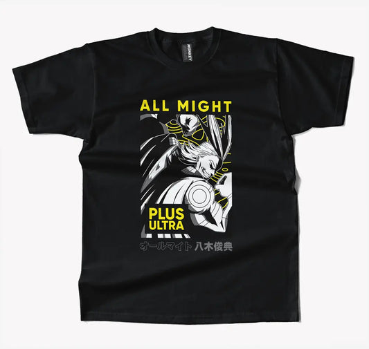 My Hero Academia All Might Plus Ultra Anime T Shirt-T-Shirt-Monkeyninja-S-Black-Monkey Ninja