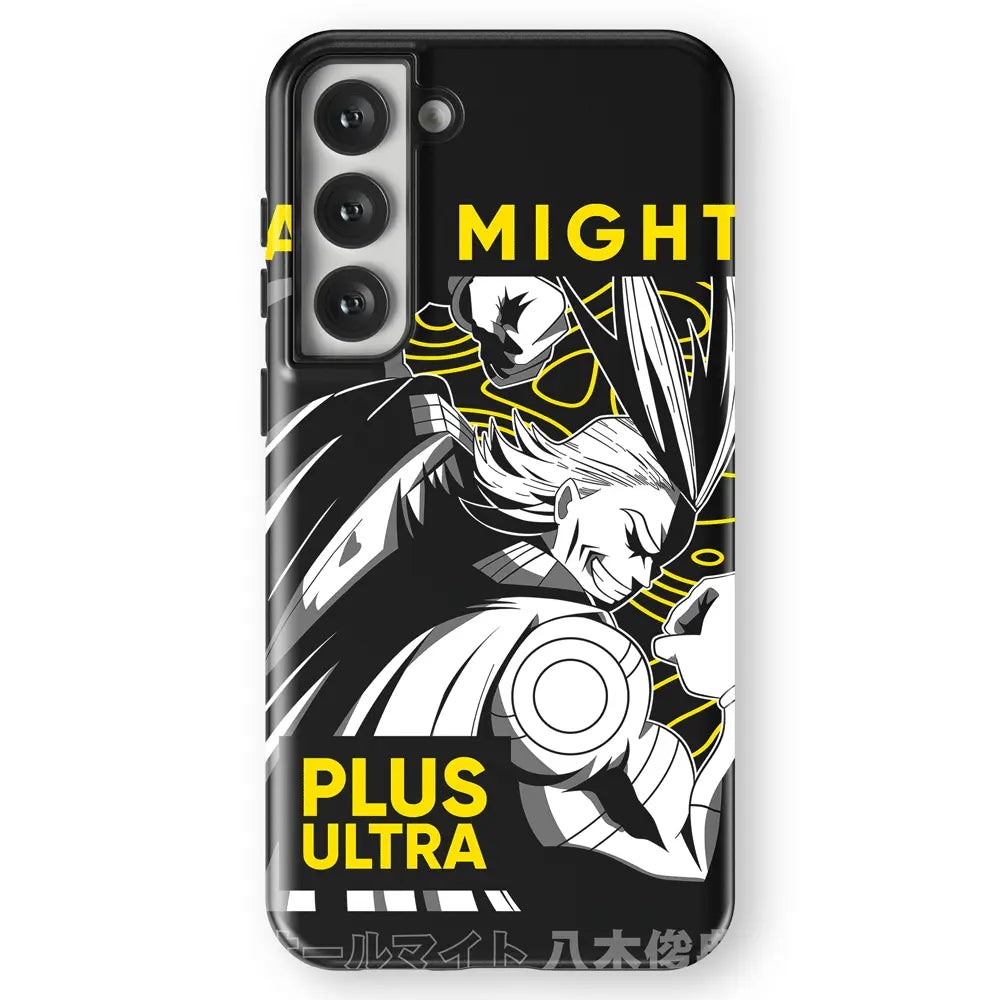 My Hero Academia All Might Plus Ultra Tempered Glass Tough Soft Silicone Samsung Case-Phone Case-Monkey Ninja-Galaxy S25-Tough Case-Monkey Ninja