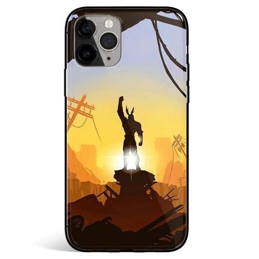 My Hero Academia All Might Tempered Glass Soft Silicone iPhone Case-Phone Case-Monkey Ninja-iPhone 17-Glass Case-Monkey Ninja
