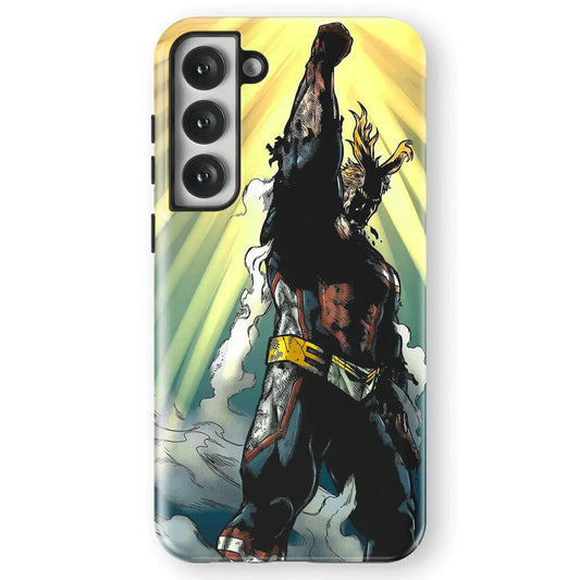 My Hero Academia All Might Tempered Glass Tough Soft Silicone Samsung Case-Phone Case-Monkey Ninja-Galaxy S25-Tough Case-Monkey Ninja