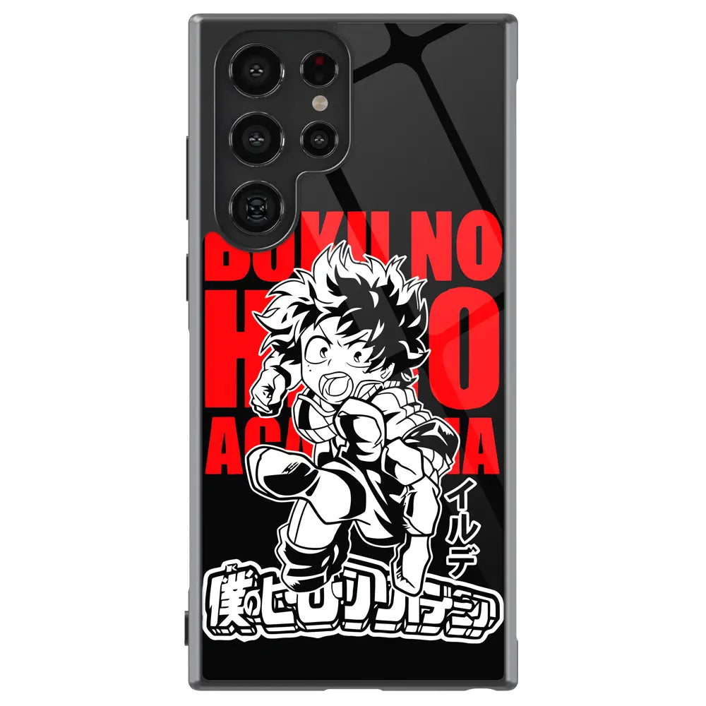My Hero Academia Boku No Hero Tempered Glass Tough Soft Silicone Samsung Case-Phone Case-Monkey Ninja-Galaxy S25-Glass Case-Monkey Ninja