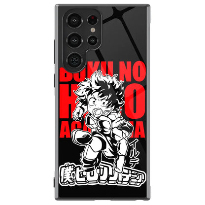 My Hero Academia Boku No Hero Tempered Glass Tough Soft Silicone Samsung Case-Phone Case-Monkey Ninja-Galaxy S25-Glass Case-Monkey Ninja